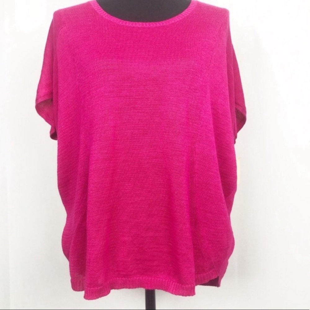 NWT Coldwater Creek Spindrift Pink Knit Ramie Blouse
